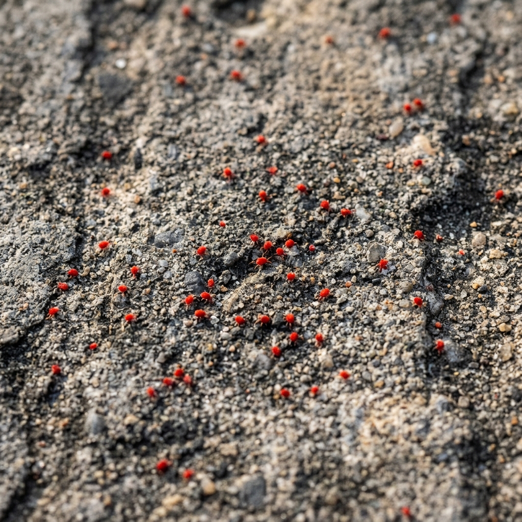 What Are the Red Bugs on Concrete